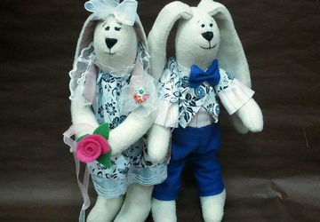 Свадебная парочка зайчиков тильда Василий и Василиса ручной работы