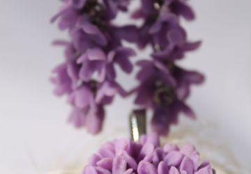 Комплект подвеска и серьги "Сирень"