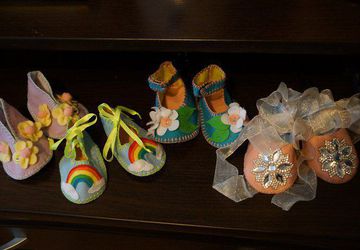 фетровые пинетки для малышки. 10см. по стельке.