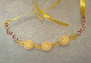 Летнее солнечное ожерелье "Ромашки"