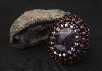 Кольцо с аметистом