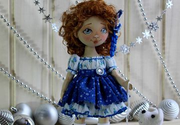 Текстильная интерьерная куколка Малышка.