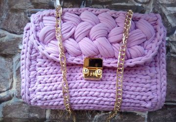 Вязаная сумка "Розовое золото"