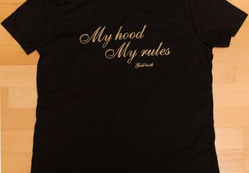 Футболка "My hood my rules gold tooth"