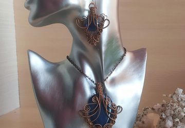 Комплект украшений из меди с агатом