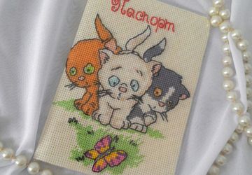 обложка на паспорт "любопытная троица"