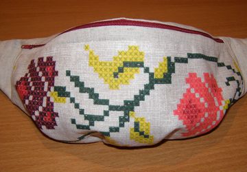 Сумка на пояс льняная