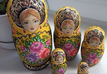 Матрешка ''Желто-черная''