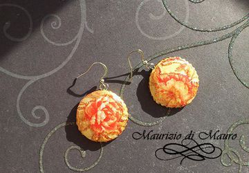 Круглые серьги " Цветочная фантазия"