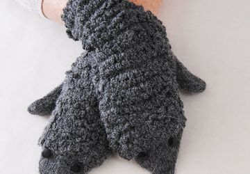 Варежки вязаные "Ёжики"