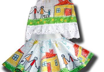 Комплект для девочки "Как я провела лето", фотопринт