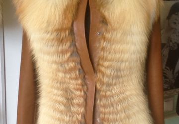 куртка из лисы с кожей