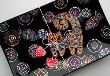 декоративная тарелка "Кошачий сон"