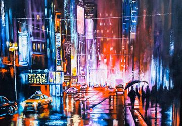 Огни ночного мегаполиса.