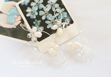 Коплект из гребня и серёжек с жемчугом