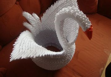 Как сделать лебедя из бумаги