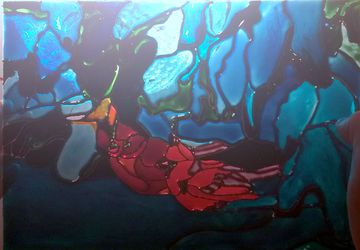 витражная картина Снегири