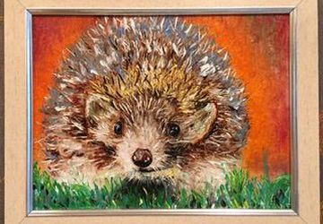 Картина маслом «Портрет ёжика»
