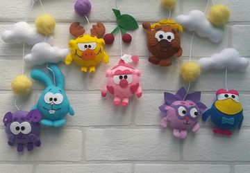 Мобиль из фетра "Смешарики"