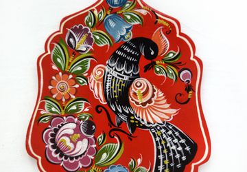 Декоративная досочка "Душенька"-городецкая роспись