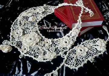 Воротничок-колье и браслет "Blanca. Jardin de rosas"