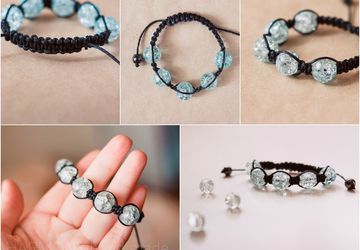 Браслет шамбала "Голубой лёд"