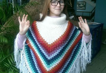 Радужное пончо