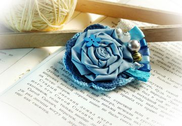 Текстильная брошь "Лунная соната"