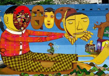 Причудливый стрит-арт Оs Gêmeos: фольклор, улицы и жёлтый цвет