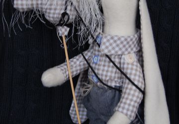 заяц тильда Роджер с лошадкой