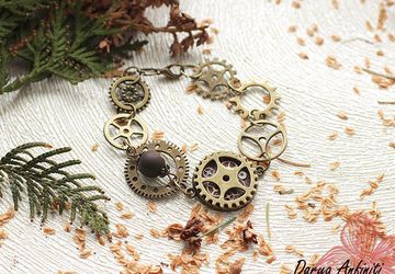 Браслет с шестеренками, стимпанк