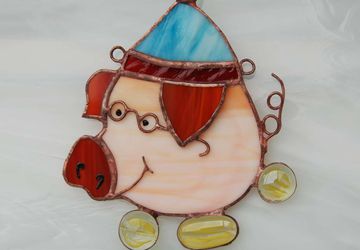 Витраж "Учёный поросёнок"