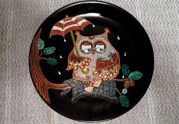Декоративная тарелка "Совушка"