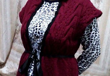 Теплый жилет с косами универсального размера!