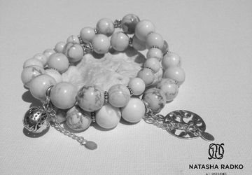 Парный браслет на резинке из натуральных камней