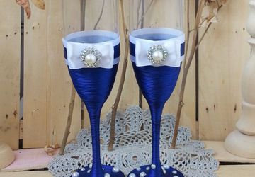 Как сделать свадебные бокалы своими руками