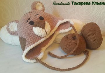 Плюшевая шапочка "Мишка Тедди "