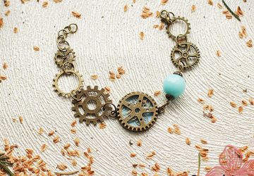 Браслет с шестеренками, стимпанк
