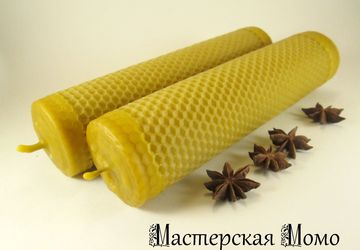 Вощенная свеча "Соты" (4)