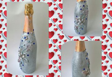Декорированная бутылка с шампанским