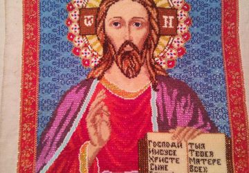 иконы вышиты чешским бисером,  пара