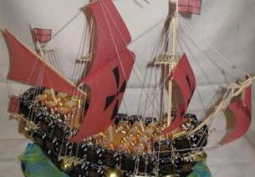 Корабль из конфет мастер класс