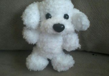 Белый щенок