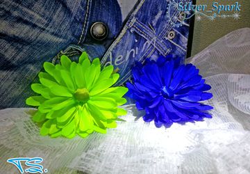 МК цветка из атласной ленты