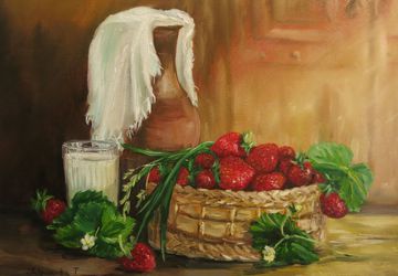 Молоко с клубникой