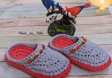 Тапочки из трикотажной пряжи
