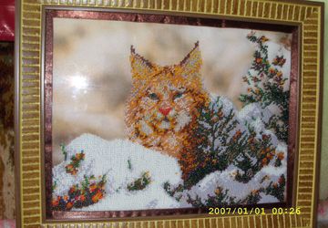 Картина бисером "Рысь"