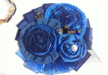 Брошь текстильная "Необъятная синь"
