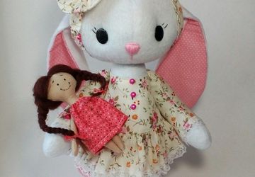 Игрушка зайка девочка (мягкая игрушка зайчик)