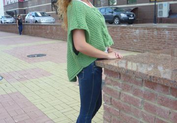 Пуловер-пончо